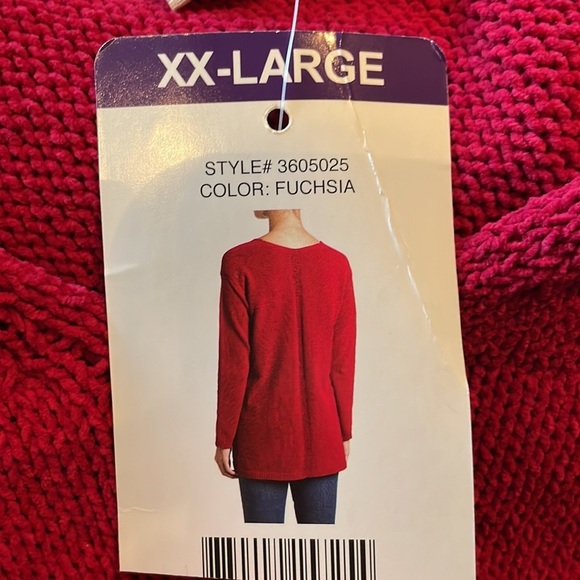 NWT Philosophy Knit Sweater SZ XXL Fuchsia Very Soft to Touch V-Neck - Picture 14 of 14